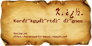 Kerékgyártó Ágnes névjegykártya