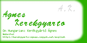 agnes kerekgyarto business card