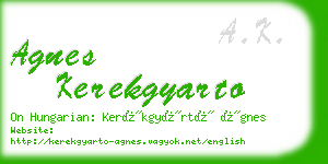 agnes kerekgyarto business card